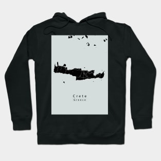 Crete Greece Island Map dark Hoodie